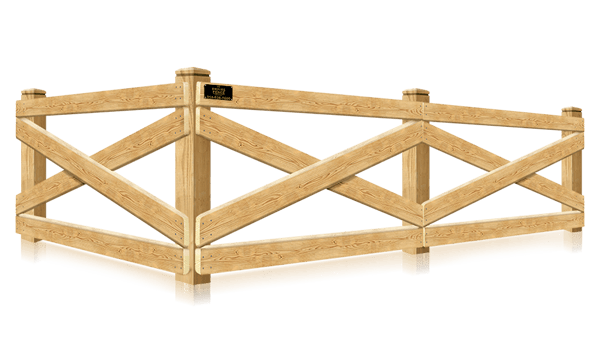 Crossbuck decorative farm fence in the St. Louis MO area.