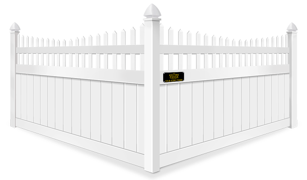 Stepped vinyl fence contractor in St. Louis MO