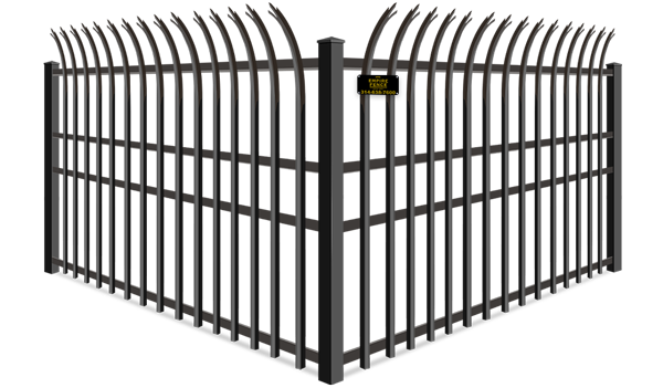Curved Trident Commercial Metal fence company in St. Louis MO